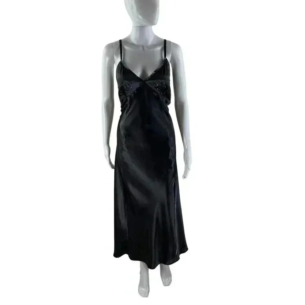 Intimates NWT VTG Lane Bryant Women 18/20 Slip Nightdress Beaded Romantic Goth